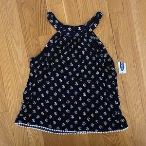 Old Navy NWT blouse.  Black with floral inspired accents.  Girls L 10-12